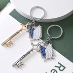 Attack on Titan Metal Keychains for Man Women Anime Peripheral Backpack Pendant Key Chains Bags Key Ring Cosplay Accessories