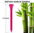 CRESTGOLF 70MM Bamboo Golf Tee 2-3/4 Inch Golf Supplies Accessories Pack of 100pcs