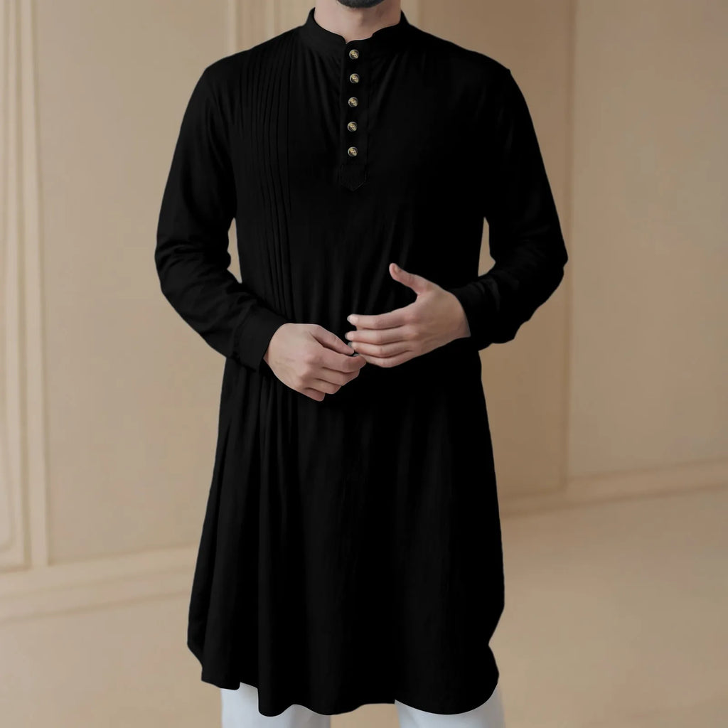 Men'S New Muslim Middle Arabic Men'S Button Down Cotton And Linen Shirts Muslim Robes Stylis Male Clothes Stylis Male Clothes