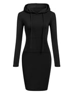 Ladies Autumn Attire Women's Hooded Dresses Hoodie - Style Sweatshirt Dresses for Women Tops in Ladies Clothing