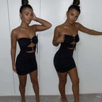 Giyu Sexy Bodycon Dress Women 2026 Summer Club Party Dresses Casual Backless Bow O-ring Hollow Out Ruched Red White Mini Robe