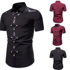 Men's Short Sleeved Shirt Costume Nightclub Cosplay Men's cotton shirt