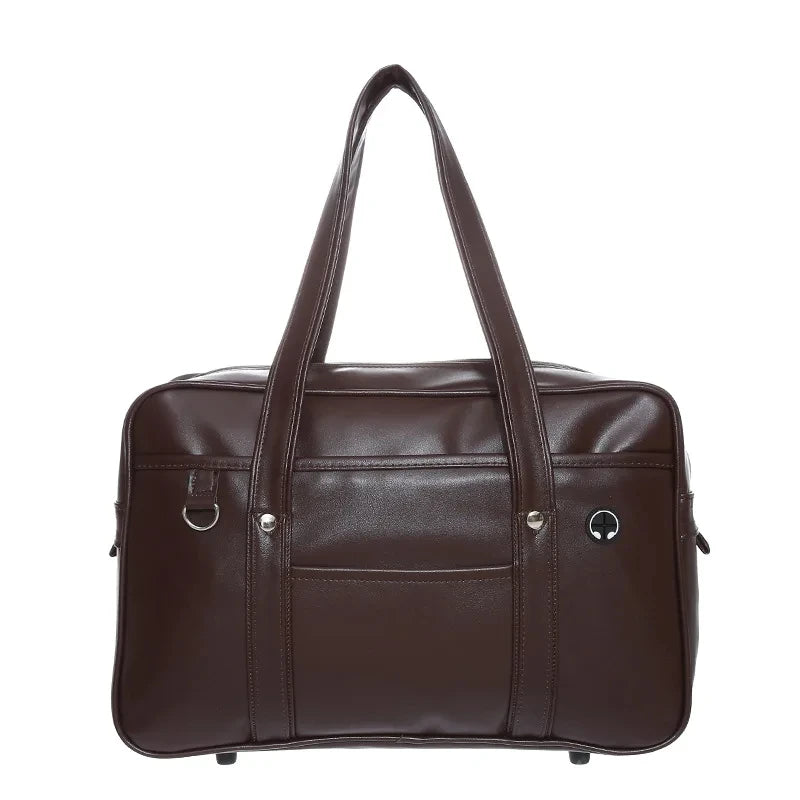 schoolbag PU leather japanese wide application japanese handbag large capacity waterproof