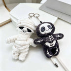 Cute Mummy Skeleton Plush Keychain Soft Stuffed Bag Pendant Halloween Keyring Gift Backpack Car Accessory