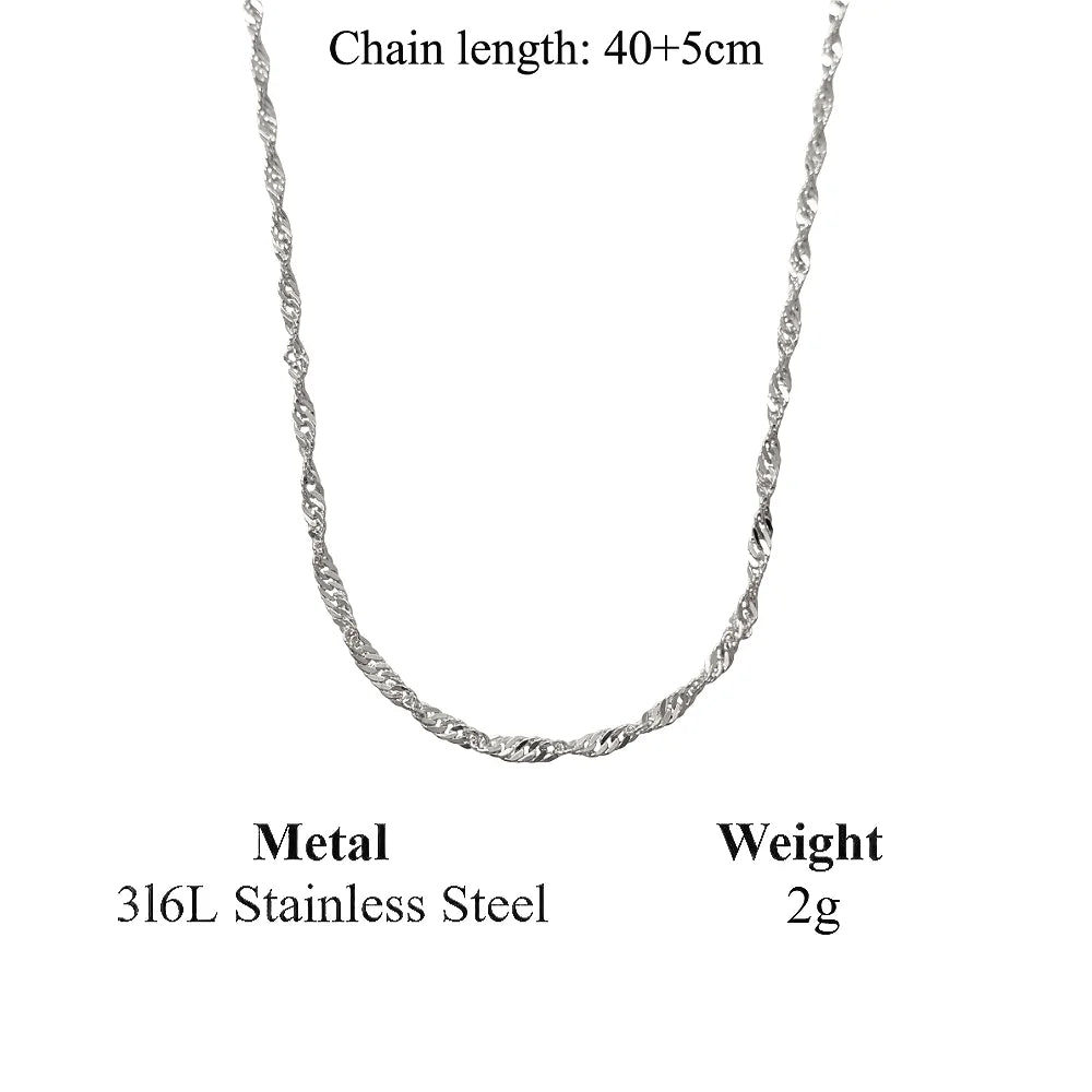 Stainless Steel Gold Plated Dainty Minimalist Zircon Charm Anti Tarnish Chain Round Clear Cz Stone Necklace for Women Jewelry
