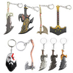 New God of War 5 Ragnarok Keychain Thor's Hammer Mjolnir Key Chain Levitan's Axe Keyring Blades of Exile Chaos Game Accessories