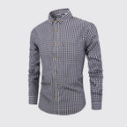 Men'S Single Breasted Checkered Shirt Men Shirts Fall And Winter Men Shirts Breathable Cotton Long Sleeved Camisa Masculina