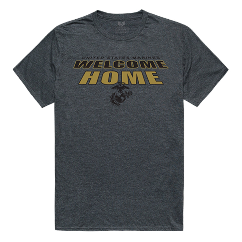 Welcome Home Tee,Marines,H. Charcoal, XL