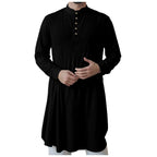 Men'S New Muslim Middle Arabic Men'S Button Down Cotton And Linen Shirts Muslim Robes Stylis Male Clothes Stylis Male Clothes