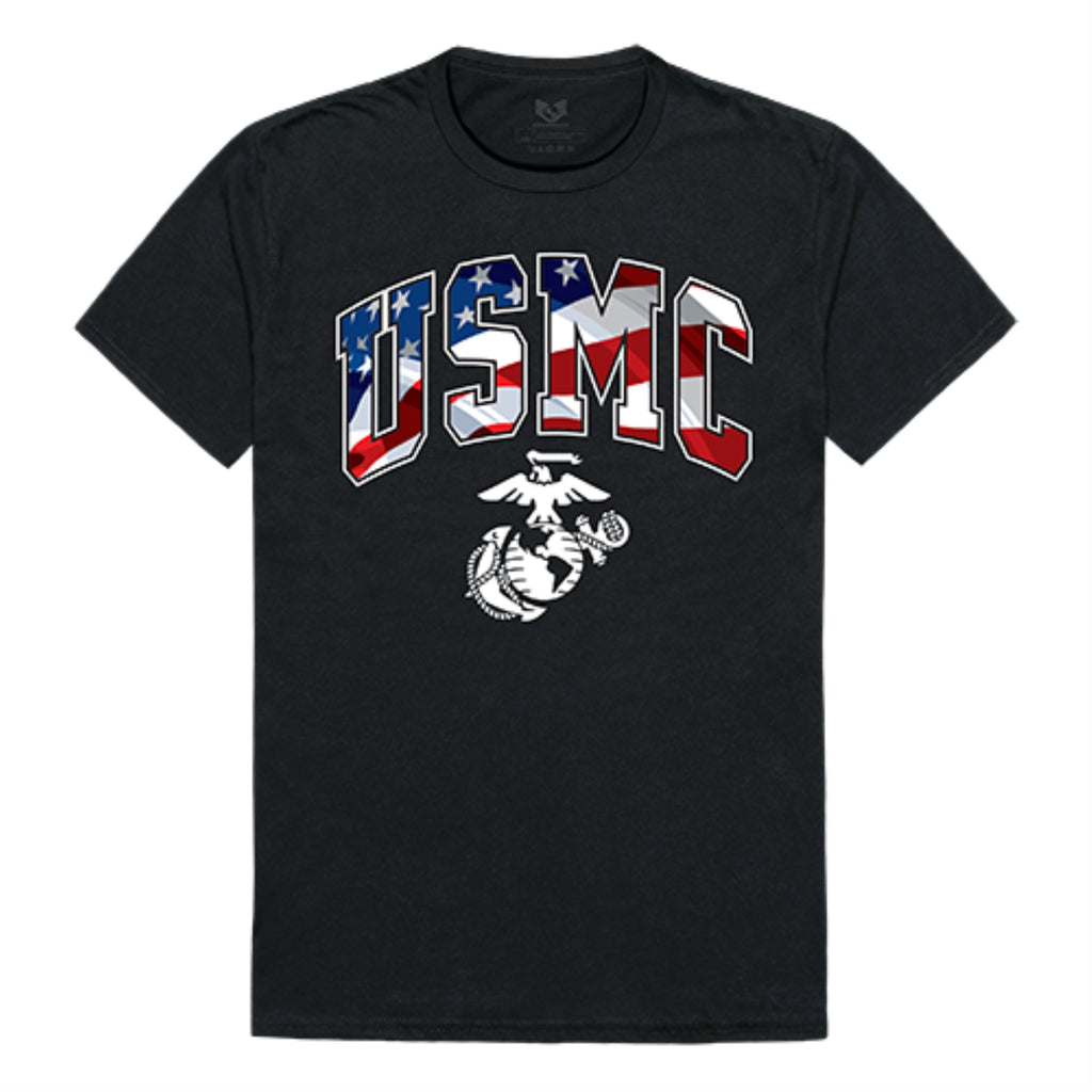 Flag Letter Tee, Marines, Black, 2X
