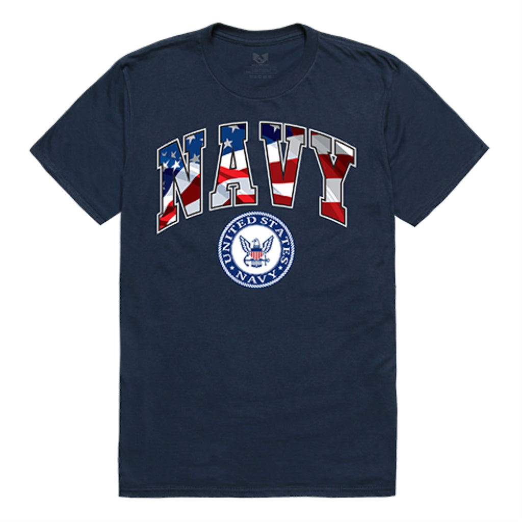 Flag Letter Tee, Navy, Navy, S