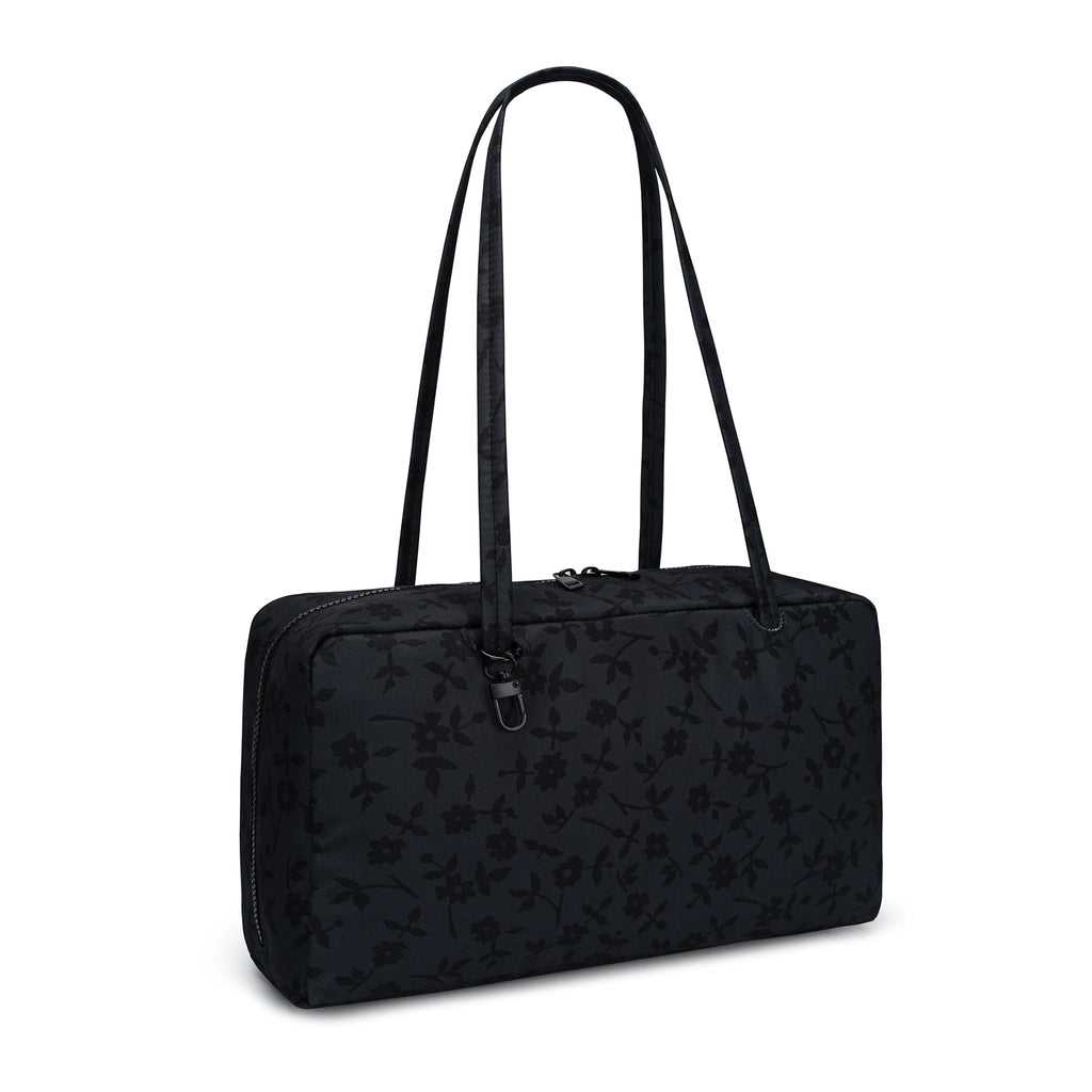 Nylon Tote Bag Bowler Bag Women Shoulder Purse with Keychain Clip, Lightweight Zipper Handbag Daily Work Travel Gym Gift for Mum