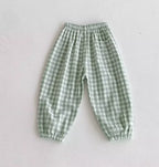 Spring Summer Boys Striped Loose Pants Baby Girl Vintage Casual Linen Cotton Harlan Pants Kids Lace-up Pant Children Clothing