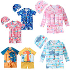 Children's Buoyancy Swimsuit One-piece Swimsuit for Kids Floating Rash Guards Cartoon Print Girls Boys Swimwear Swimming Clothes