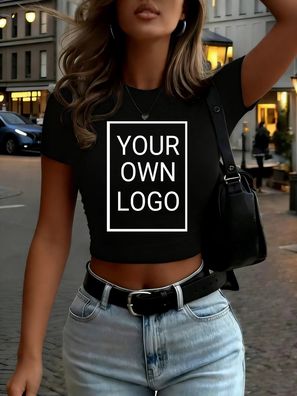 Customized The Logo Picture Women Crop T-Shirt Y2K Slim Summer Short Sleeves Comfortable DIY T Shirts Sexy Street Tee Tops