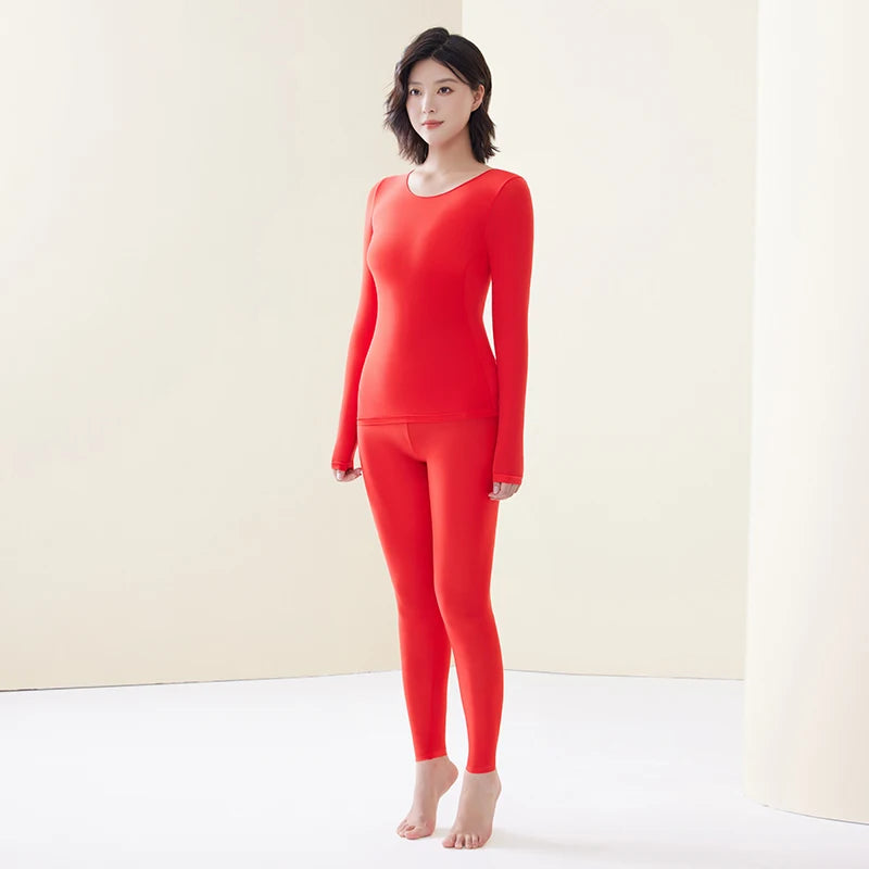 1 Set Sexy Women's Thermal Underwear Winter Clothes Seamless Thick Warm Lingerie Women Thermal Clothing Set Woman 2 Pieces