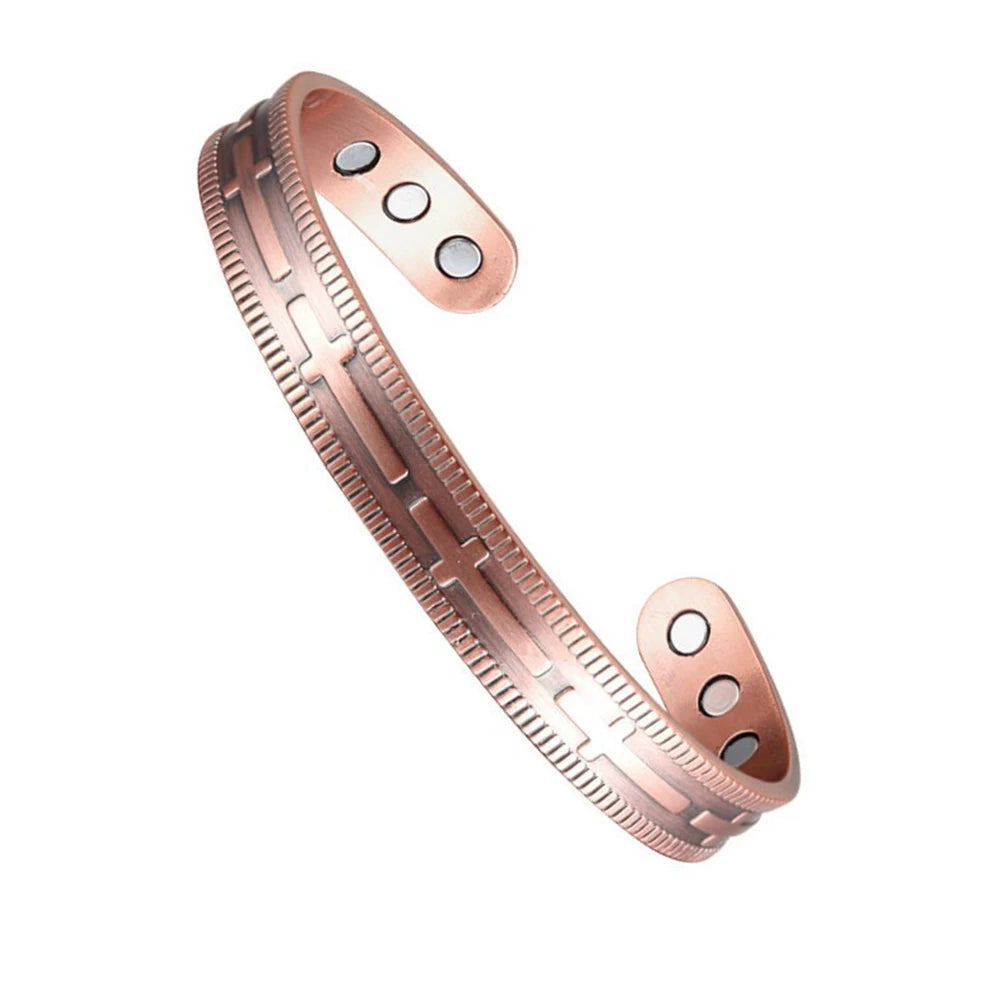 Vintage European and American Style Magnetic Energy Wristband Bracelet, Antique Copper Magnetic Trendy Accessory