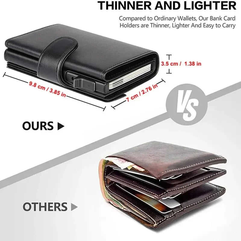 Rfid PU Leather Men Wallets Credit Card Holder Trifold Wallet Card Case Smart Slim Thin Coin Pocket Wallet for Daily Use