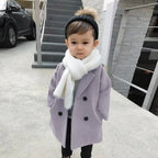 Kids Boys Coats Toddler Kids Baby Girls Boys Plaid Solid Coat Elegant Notched Double Breasted Jacket Boys Plaid Flannel Coat