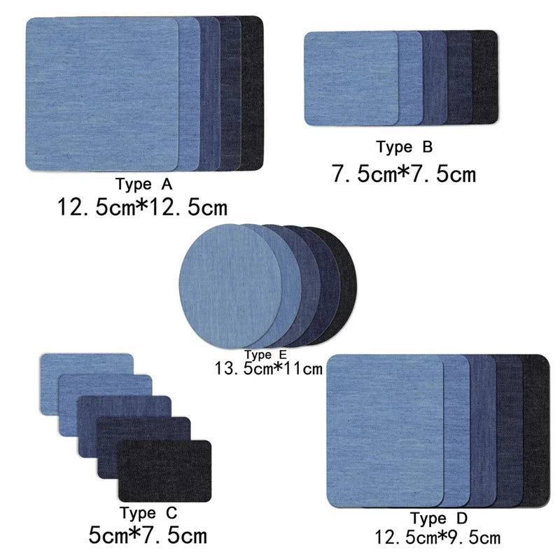 Denim Patches DIY Iron On Denim Elbow Patches Repair Pants For Jean Clothing Pants Badges Apparel Sewing Fabric NEW