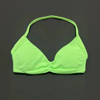 HISTELLO Sports Bra Push Up Strappy Sexy Open Back Gym Crop Top Removable Cups Women Workout Clothing Gym Top Halter Sport Bra