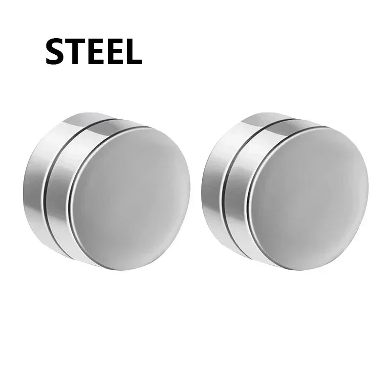 1/3Pairs 6MM Crystal Magnetic No-Pierce Stainless Steel Stud Earrings for Men Punk Zircon Magnet Earrings Non Piercing Jewelry