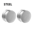 1/3Pairs 6MM Crystal Magnetic No-Pierce Stainless Steel Stud Earrings for Men Punk Zircon Magnet Earrings Non Piercing Jewelry