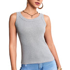 1/3 Pcs Ladies Solid \ Suspender Vest Sexy Round Neck Sleeveless T-shirt Comfortable And Fashionable Women And Teenagers Vest