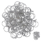 30pcs/pack Silver Color Keyring Keychain Split Key Ring with Chain Climbing Buckles Carabiner Keychain Rings Accessories