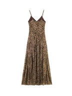 Ladies Sexy Summer Dress Women Vintage Leopard Print Sling Dress Party Suspender Sleeveless Backless Slimming Maxi Dress Female