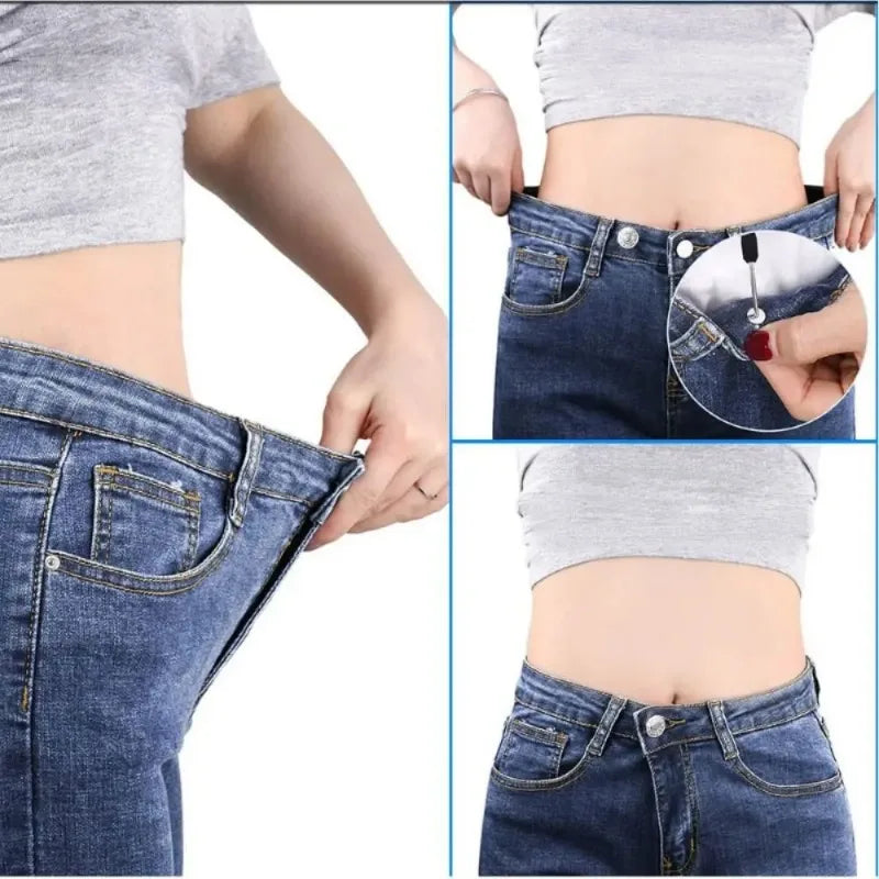 10Pcs/pack Jeans Buttons With Screwdriver Clothing Pants Sewing Accessories Waist Buckle 17mm Nail Free Waist Extenders Button