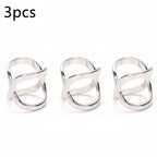 3pcs Fashion Cross Scarf Clip X Shape Metal Brooches For Women Hollow Bow Scarves Buckle Holder Shawls Jewelry Clothing Accessor