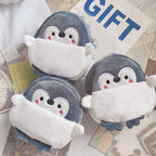 Women's Coin Purse Mini Pouch Cute Plush Little Penguin Zipper Change Purse for Keychain Lipsticks Money