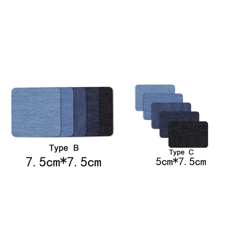 Denim Patches DIY Iron On Denim Elbow Patches Repair Pants For Jean Clothing Pants Badges Apparel Sewing Fabric NEW