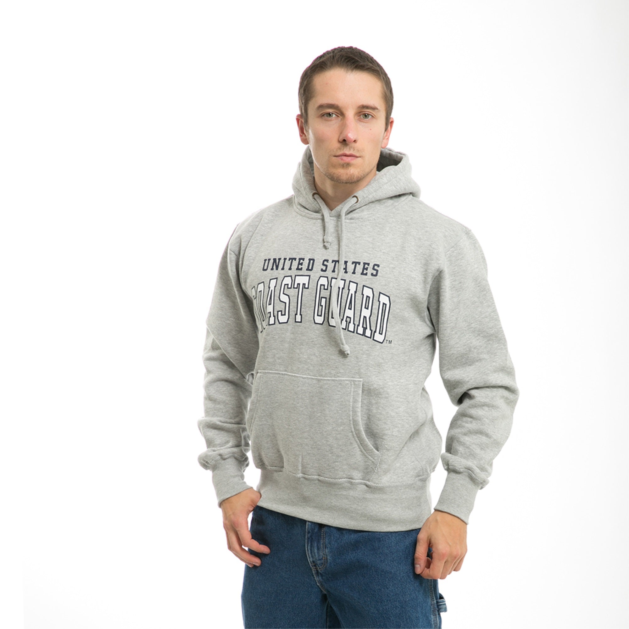 Pullover Hoodie,USCoast Guard,H.Grey, 2X