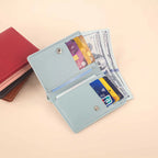 Homefish Solid Color PU Leather Women Short Wallet, Ultra Thin Button Purse, Simple Credit Card Holder Coin Pocket for Ladies