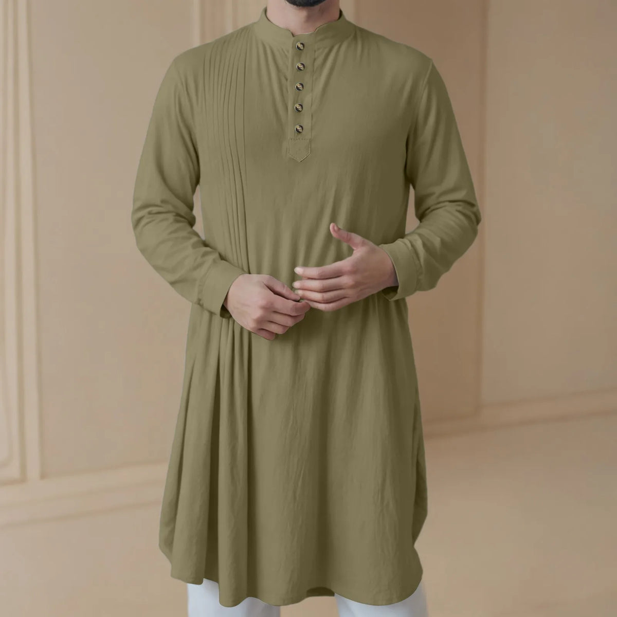 Men'S New Muslim Middle Arabic Men'S Button Down Cotton And Linen Shirts Muslim Robes Stylis Male Clothes Stylis Male Clothes