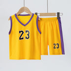 Summer CHILDREN'S Basketball Suit Boys and Girls Sports Vest Shorts Suit 23rd Handsome Boys and Students Vest Suit 2-piece.