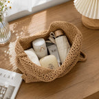 Women Large‑Capacity Woven Tote Bag, Light Breathable Open‑Top Shoulder Handbag for Beach Travel Shopping Commute Daily Use