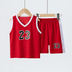 2/4Pcs Summer Children's Quick-drying Sports Suit Boys Casual Ball Sleeveless T-shirt Girls Joker Mixed Color Combination Shorts