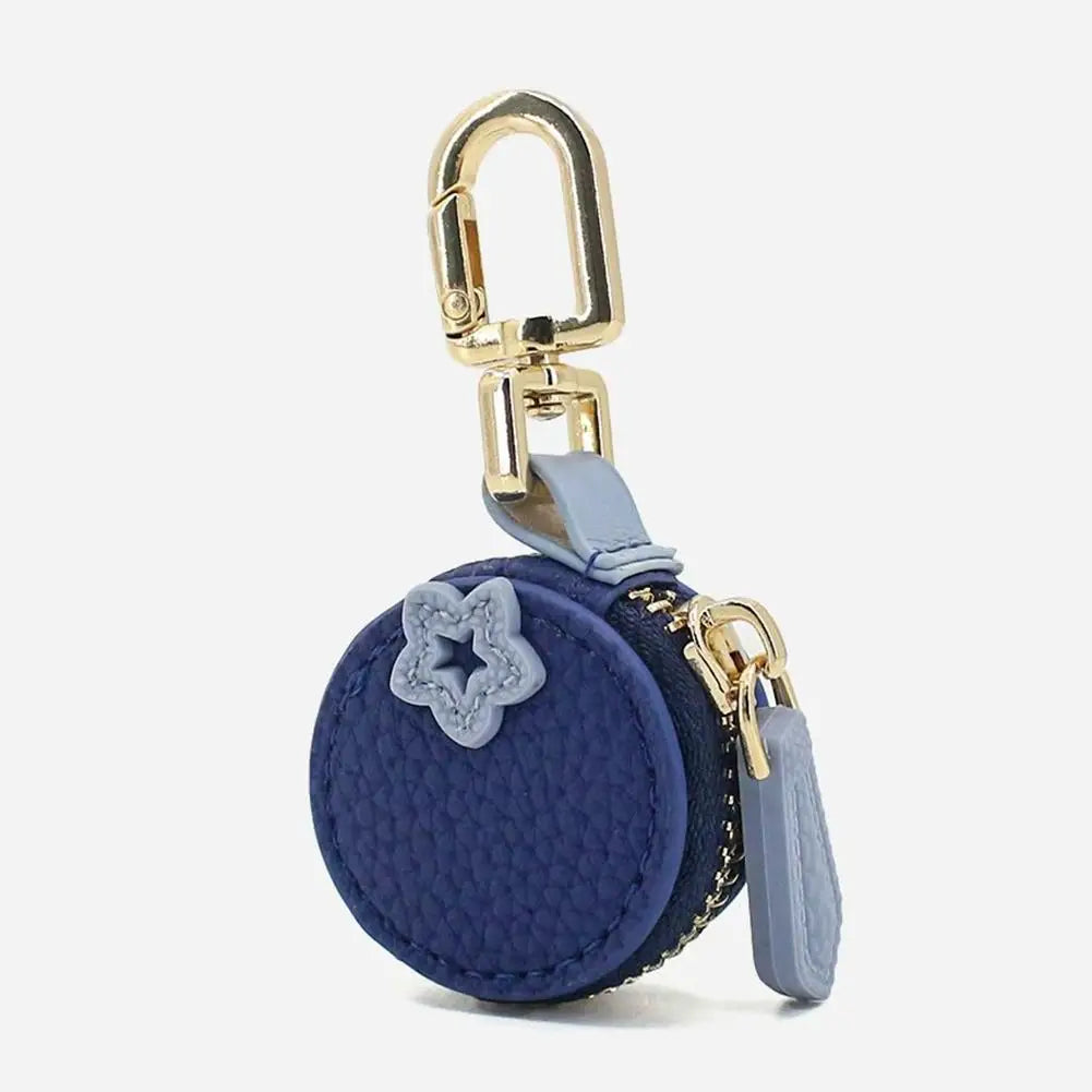 Fruit Coin Purse Cherry Blueberry Design Fruit Charm Coin Purse Cute PU Leather Pendant Keychain Earphone Bag Mini Storage Bag