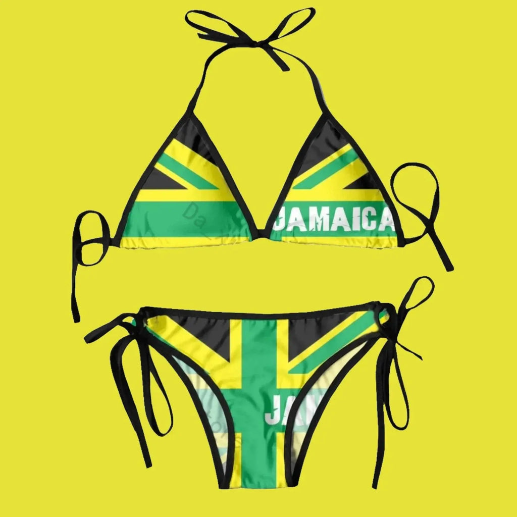 T-Shirts Sexikinis Swim Jamaican Flag Women's Two-Piece Swimsuit - Vacation Ready, Premium Quality