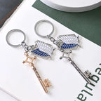 Attack on Titan Metal Keychains for Man Women Anime Peripheral Backpack Pendant Key Chains Bags Key Ring Cosplay Accessories