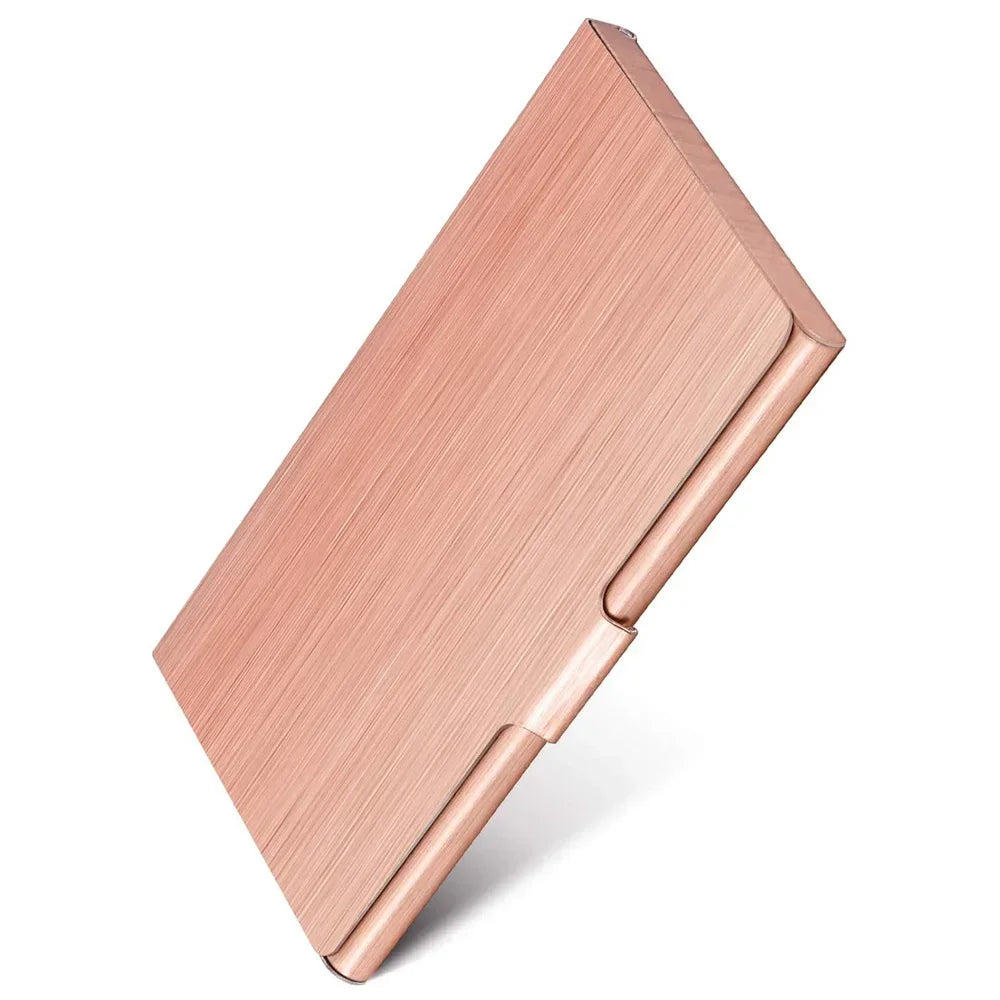 Premium Ultra Thin Stainless Steel Business Card Holder - Silver Metal Pocket Case for Men and Women Simple Design Wallet