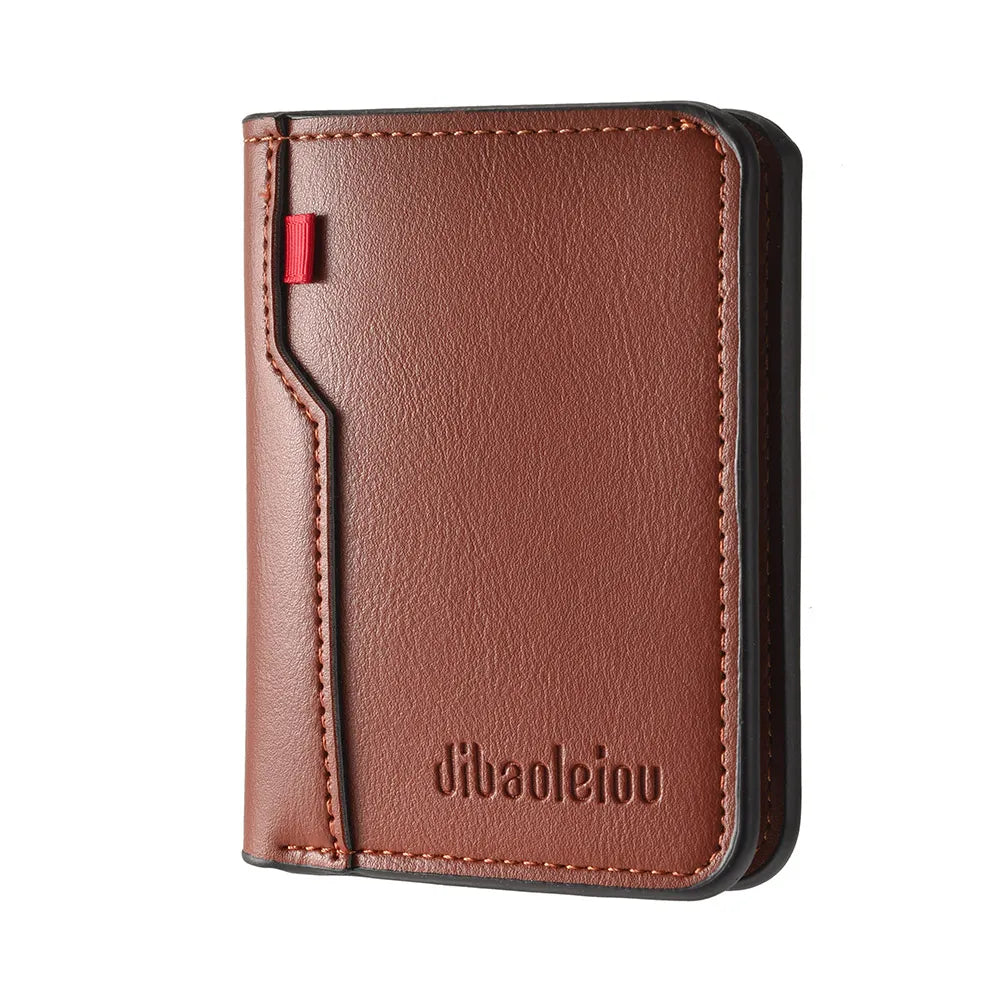 1Pc New Ultra-thin Mini Soft PU Leather Credit Card Wallet Holder Short Vertical High Quality Men's Wallet