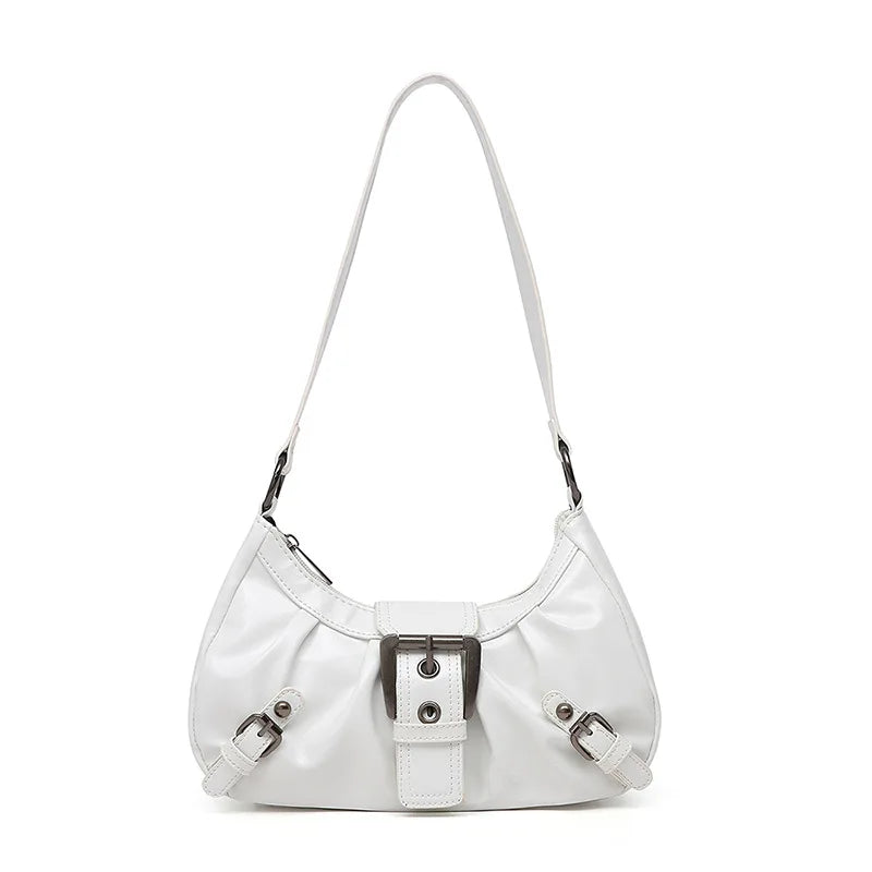 Y2K Retro Pleated Hobo Shoulder Bag for Women Hot Selling Maillard Style Underarm Bag Clutch Handbags for Travel Work Shopping