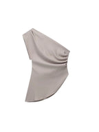 Asymmetric T-shirt New Women's Fashion Trend Spicy Girl Celebrity Temperament Off Shoulder Top