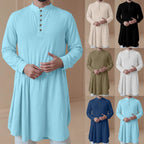 Men'S New Muslim Middle Arabic Men'S Button Down Cotton And Linen Shirts Muslim Robes Stylis Male Clothes Stylis Male Clothes