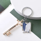 Attack on Titan Metal Keychains for Man Women Anime Peripheral Backpack Pendant Key Chains Bags Key Ring Cosplay Accessories