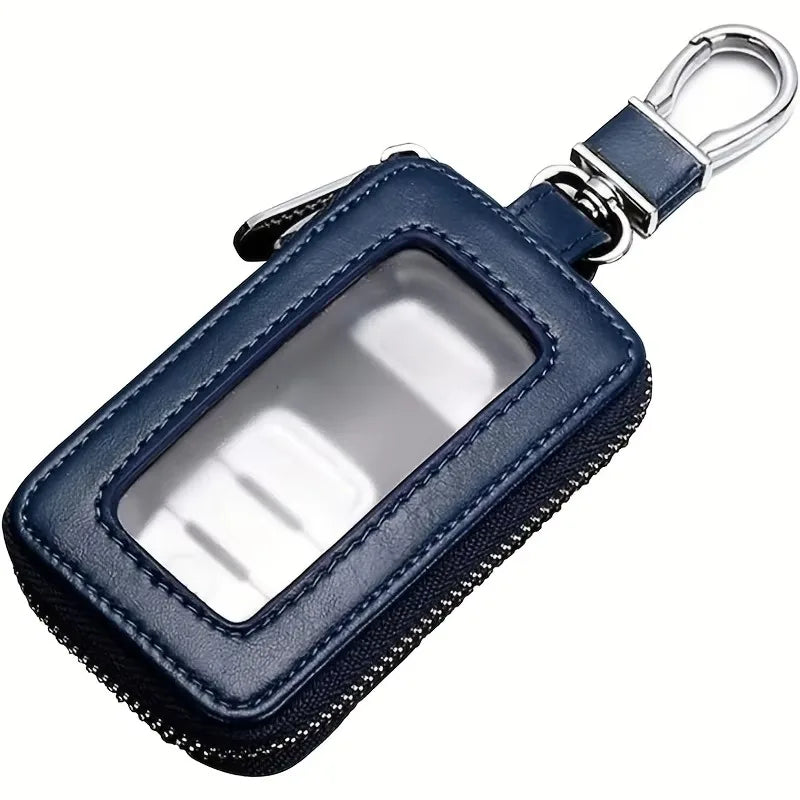 Car Key Case Key Protector Smart Key Chain Coin Holder Metal Hook And Keyring Wallet Retro Bag For Auto Remote Key Fob